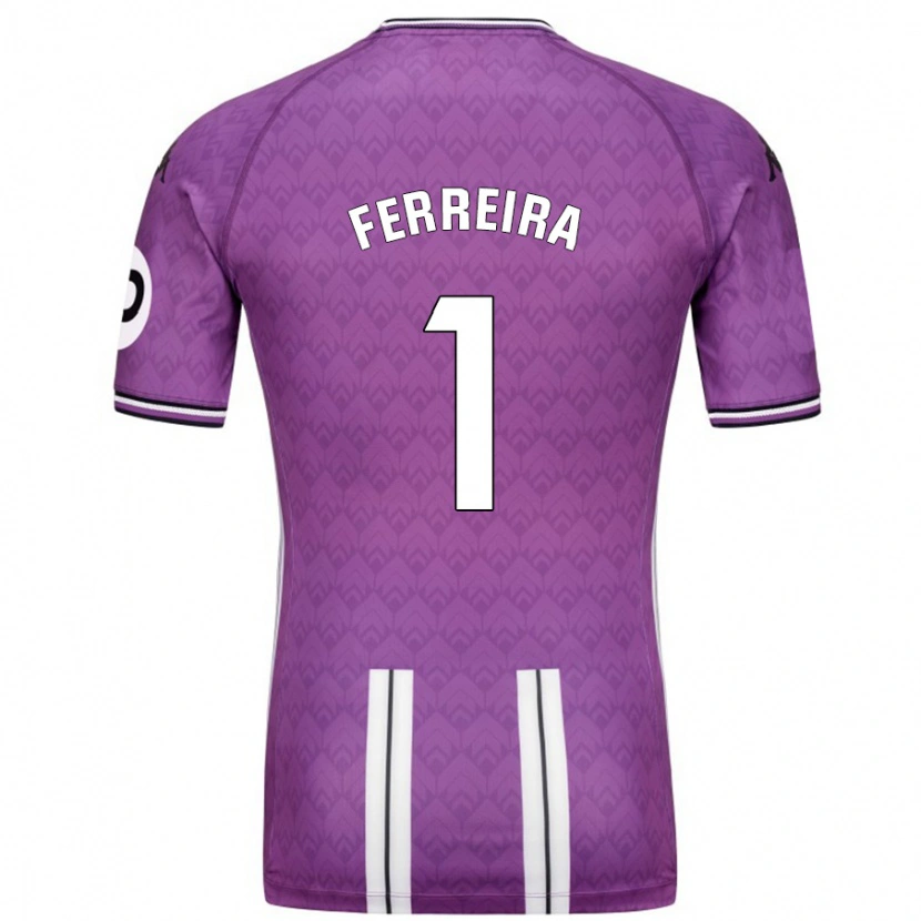 Danxen Niño Camiseta André Ferreira #1 Púrpura Blanco 1ª Equipación 2024/25 La Camisa