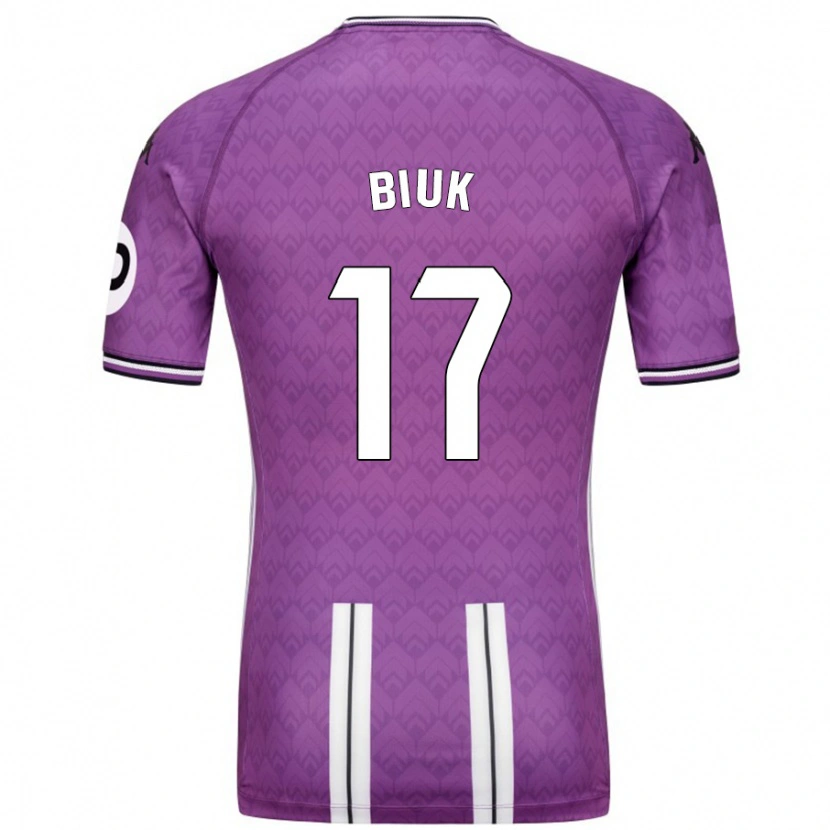 Danxen Niño Camiseta Stipe Biuk #17 Púrpura Blanco 1ª Equipación 2024/25 La Camisa