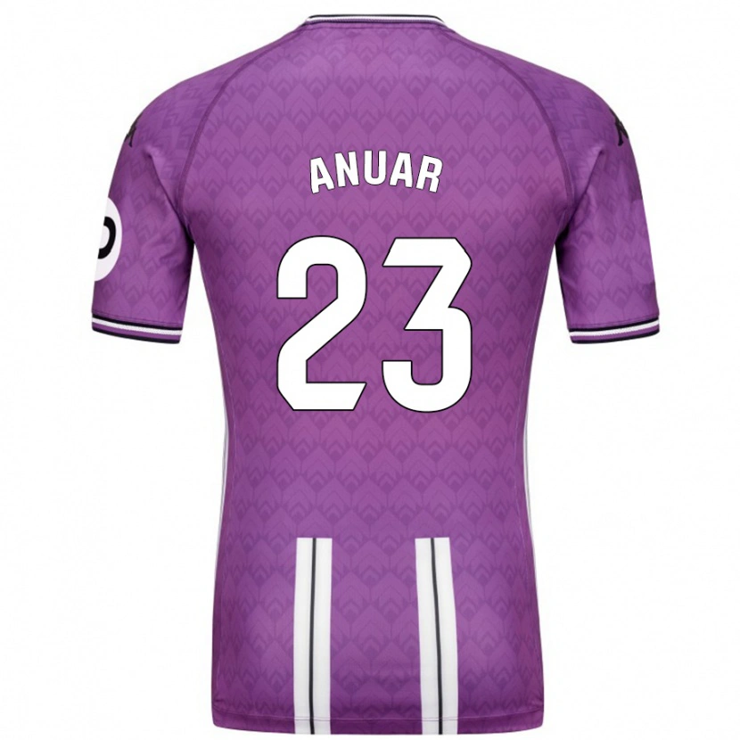Danxen Niño Camiseta Anuar #23 Púrpura Blanco 1ª Equipación 2024/25 La Camisa