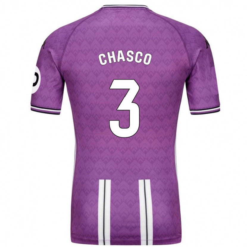 Danxen Niño Camiseta Raúl Chasco #3 Púrpura Blanco 1ª Equipación 2024/25 La Camisa
