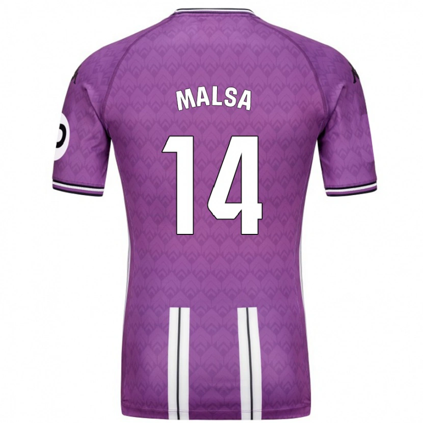 Danxen Niño Camiseta Mickaël Malsa #14 Púrpura Blanco 1ª Equipación 2024/25 La Camisa