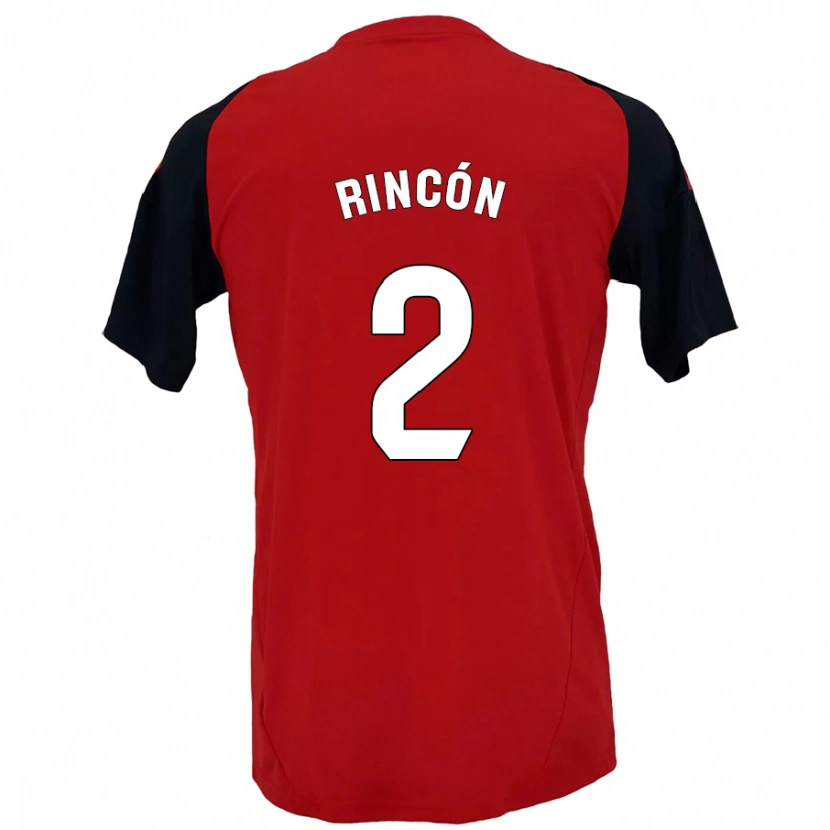 Danxen Niño Camiseta Hugo Rincón #2 Rojo Negro 1ª Equipación 2024/25 La Camisa