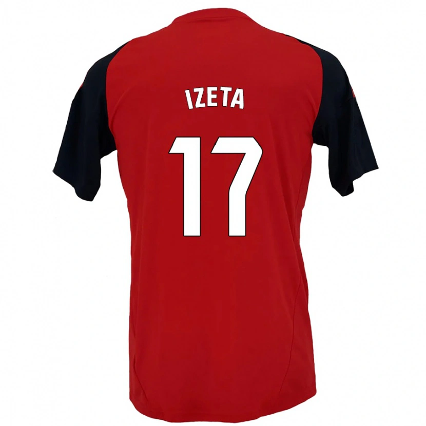 Danxen Niño Camiseta Urko Izeta #17 Rojo Negro 1ª Equipación 2024/25 La Camisa