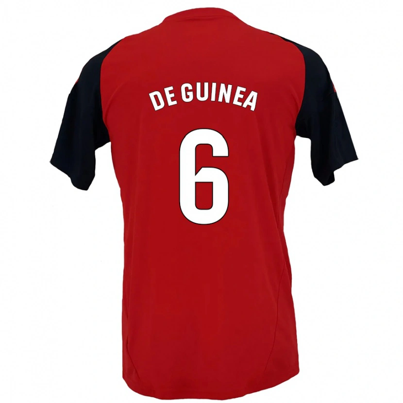 Danxen Niño Camiseta Asier Ortiz De Guinea #6 Rojo Negro 1ª Equipación 2024/25 La Camisa