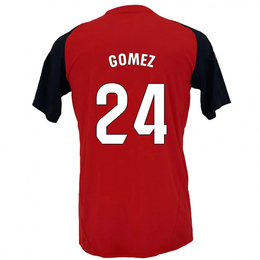 Danxen Niño Camiseta Jonathan Gómez #24 Rojo Negro 1ª Equipación 2024/25 La Camisa