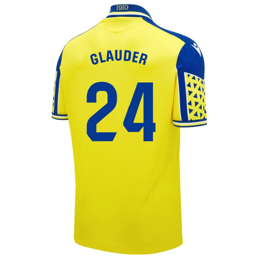 Danxen Niño Camiseta Cristian Glauder #24 Amarillo Azul 1ª Equipación 2024/25 La Camisa
