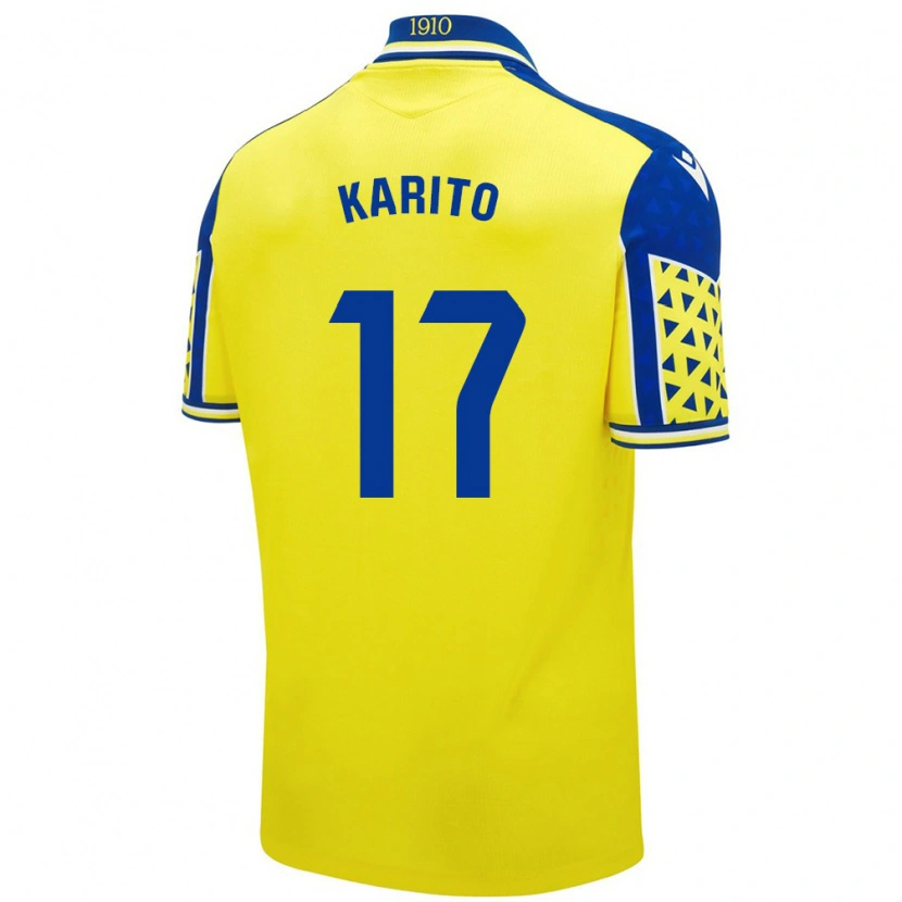 Danxen Niño Camiseta Carolina De Los Santos Mellado #17 Amarillo Azul 1ª Equipación 2024/25 La Camisa