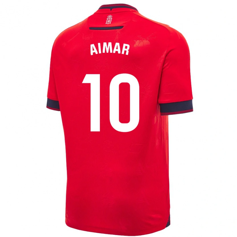 Danxen Niño Camiseta Aimar Oroz #10 Rojo Blanco 1ª Equipación 2024/25 La Camisa