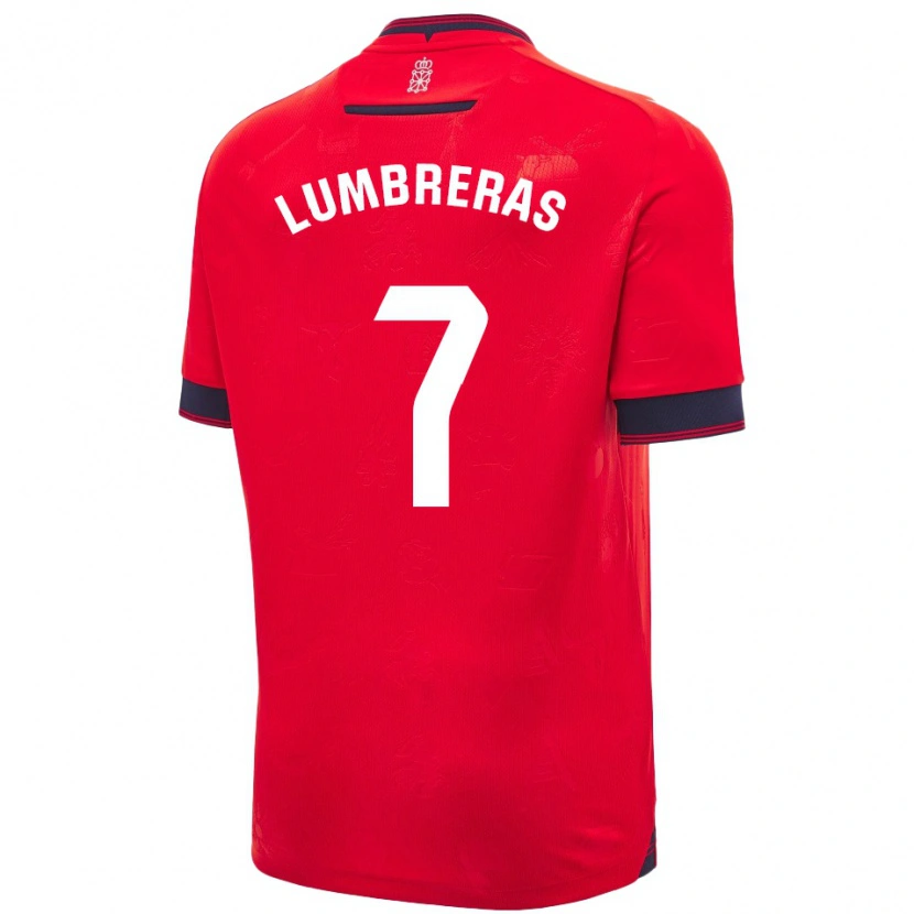 Danxen Niño Camiseta Carlos Lumbreras #7 Rojo Blanco 1ª Equipación 2024/25 La Camisa