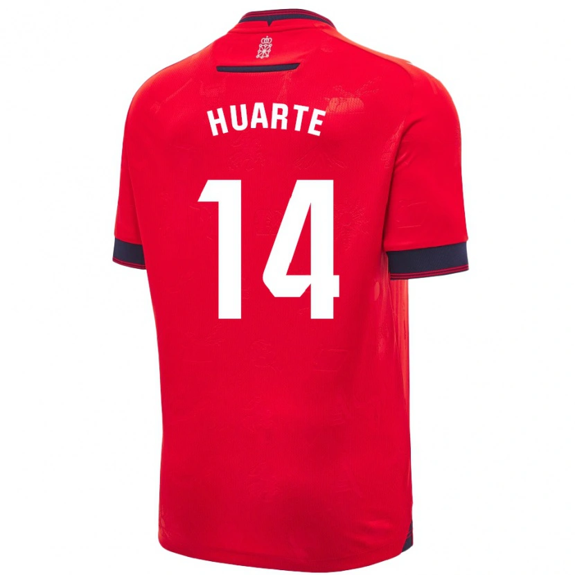 Danxen Niño Camiseta Xabi Huarte #14 Rojo Blanco 1ª Equipación 2024/25 La Camisa