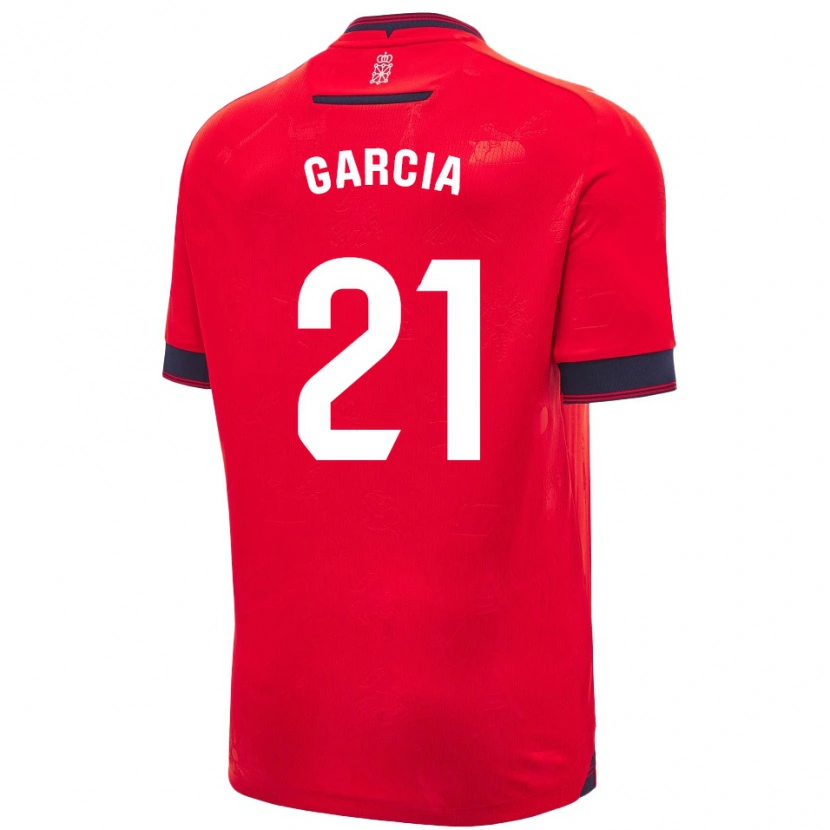 Danxen Niño Camiseta Jon García #21 Rojo Blanco 1ª Equipación 2024/25 La Camisa