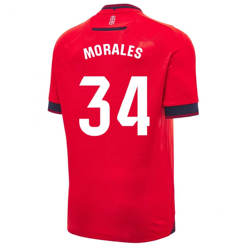 Danxen Niño Camiseta Anai Morales #34 Rojo Blanco 1ª Equipación 2024/25 La Camisa