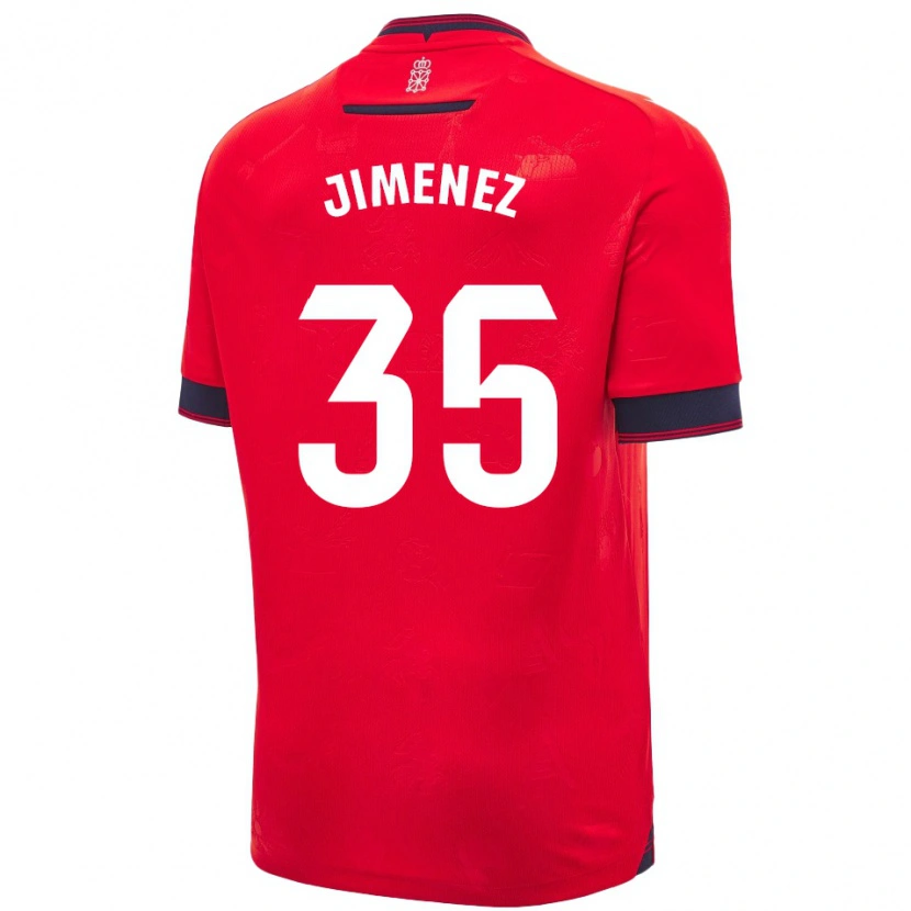 Danxen Niño Camiseta Álex Jimenez #35 Rojo Blanco 1ª Equipación 2024/25 La Camisa