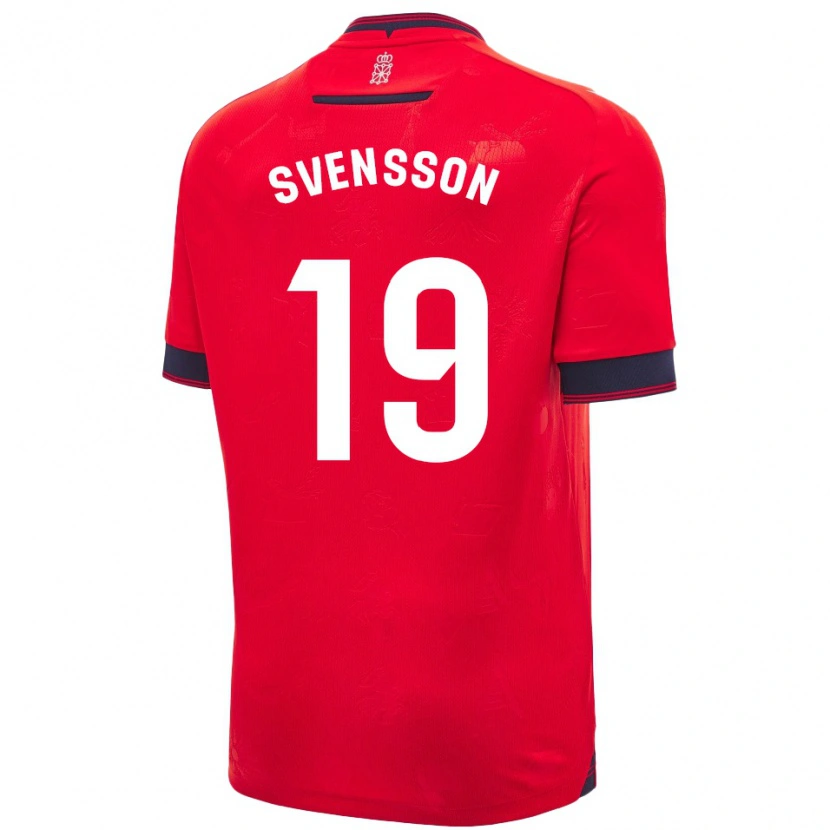 Danxen Niño Camiseta Max Svensson #19 Rojo Blanco 1ª Equipación 2024/25 La Camisa