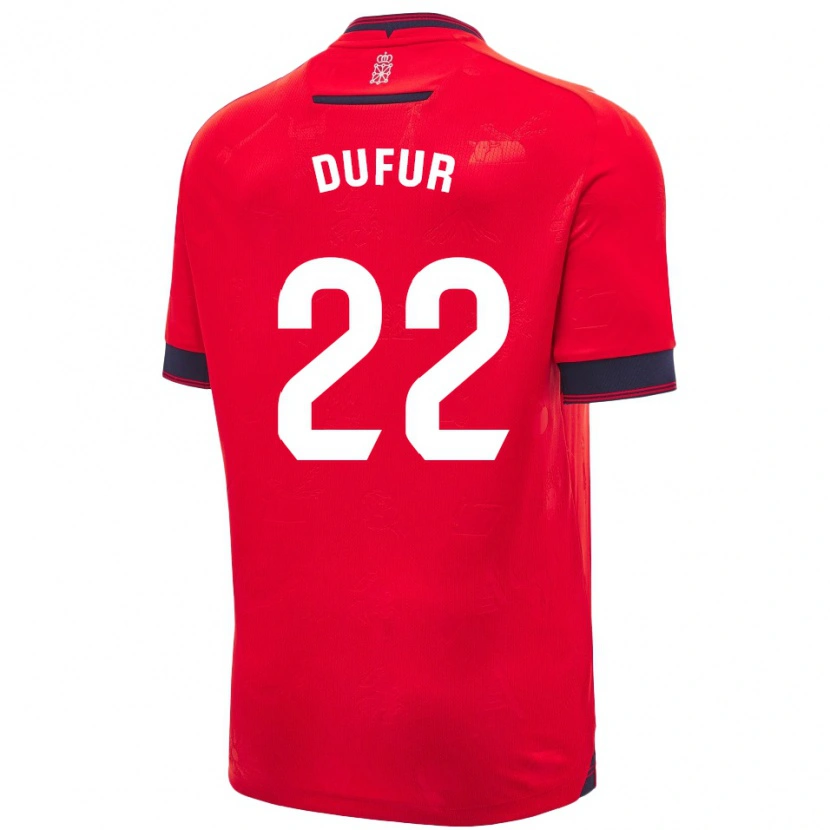 Danxen Niño Camiseta Ander Dufur #22 Rojo Blanco 1ª Equipación 2024/25 La Camisa