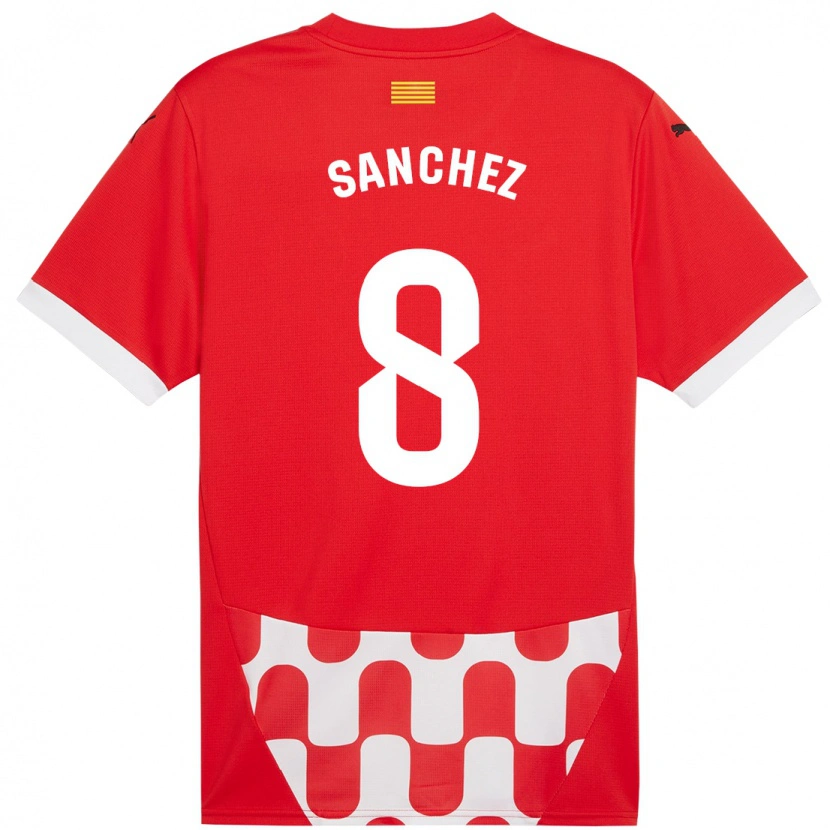 Danxen Niño Camiseta Miguel Ángel Sánchez #8 Rojo Blanco 1ª Equipación 2024/25 La Camisa