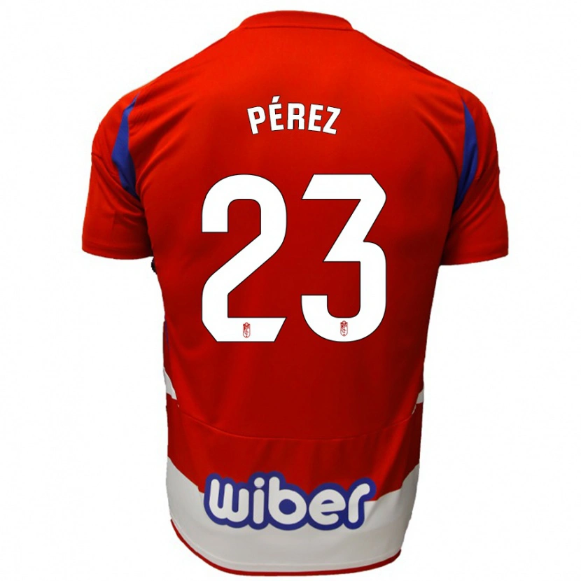Danxen Niño Camiseta Lucas Pérez #23 Rojo Blanco Azul 1ª Equipación 2024/25 La Camisa