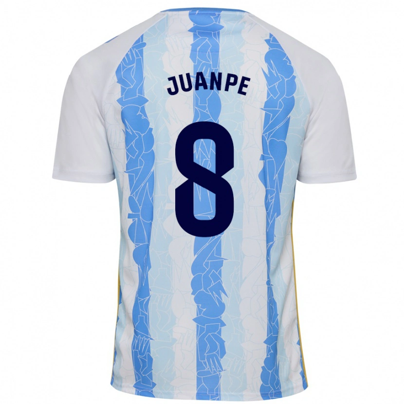 Danxen Niño Camiseta Juanpe #8 Blanco Azul 1ª Equipación 2024/25 La Camisa