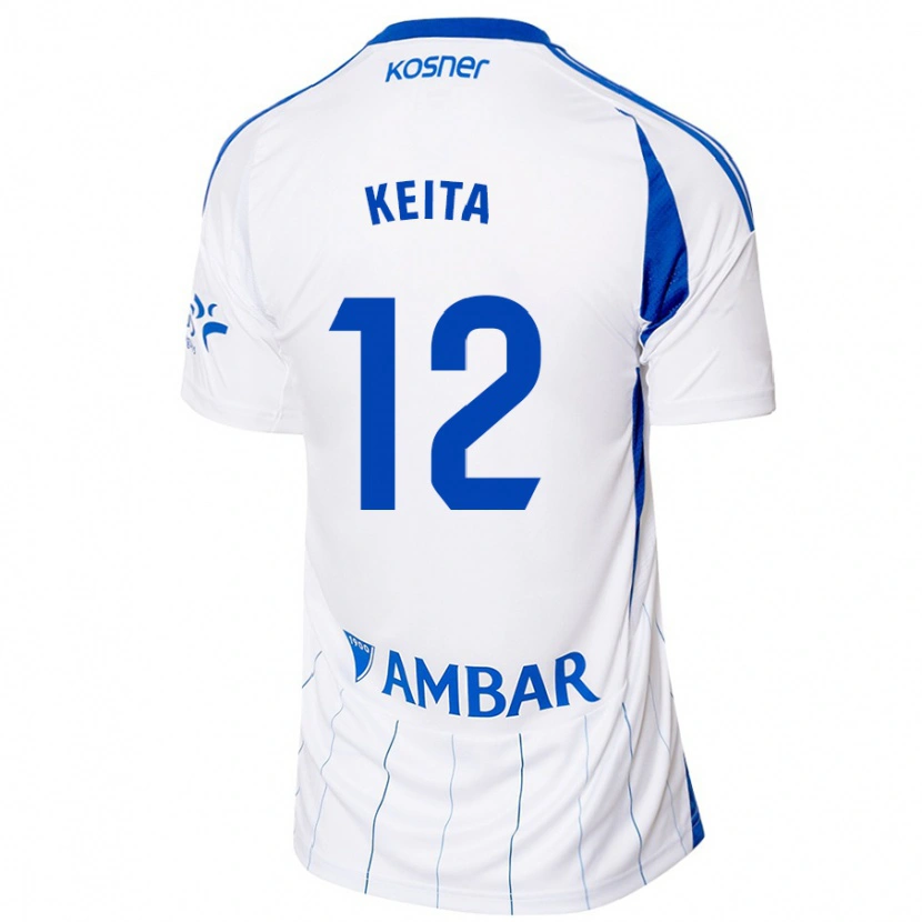 Danxen Niño Camiseta Lassine Keita #12 Rojo Blanco 1ª Equipación 2024/25 La Camisa