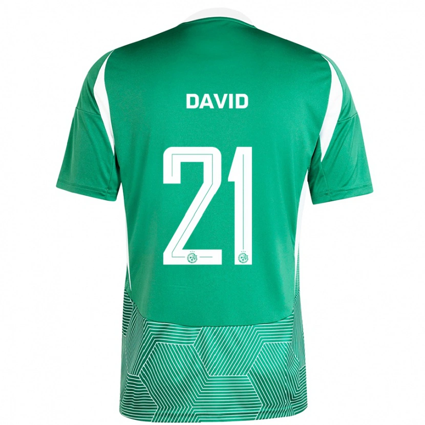 Danxen Niño Camiseta Dean David #21 Verde Blanco 1ª Equipación 2024/25 La Camisa