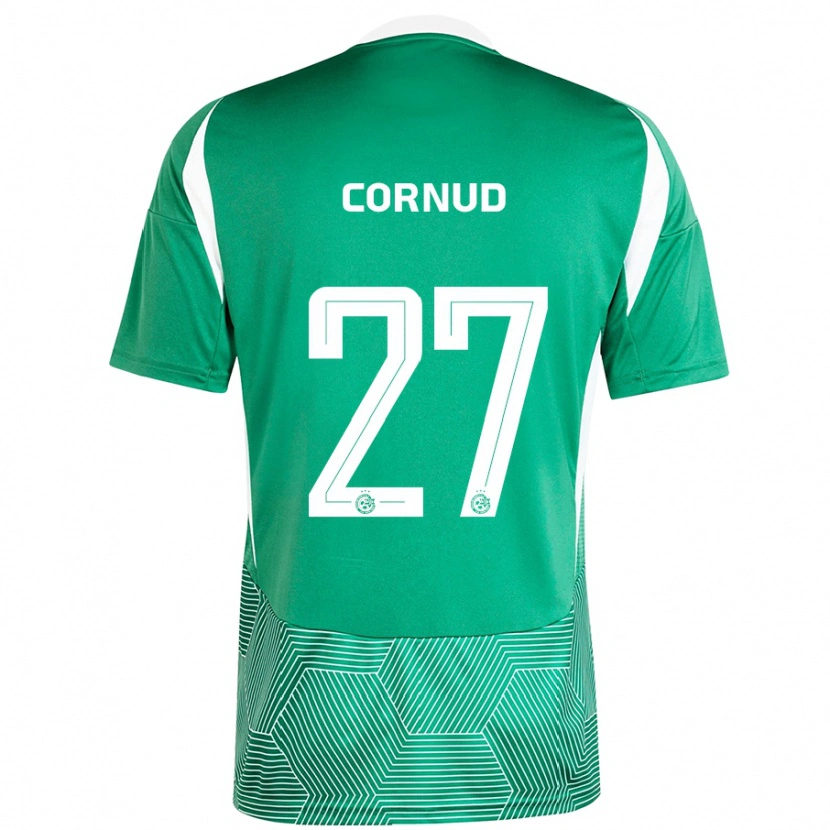 Danxen Niño Camiseta Pierre Cornud #27 Verde Blanco 1ª Equipación 2024/25 La Camisa