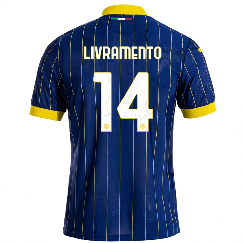 Danxen Niño Camiseta Dailon Rocha Livramento #14 Azul Amarillo 1ª Equipación 2024/25 La Camisa