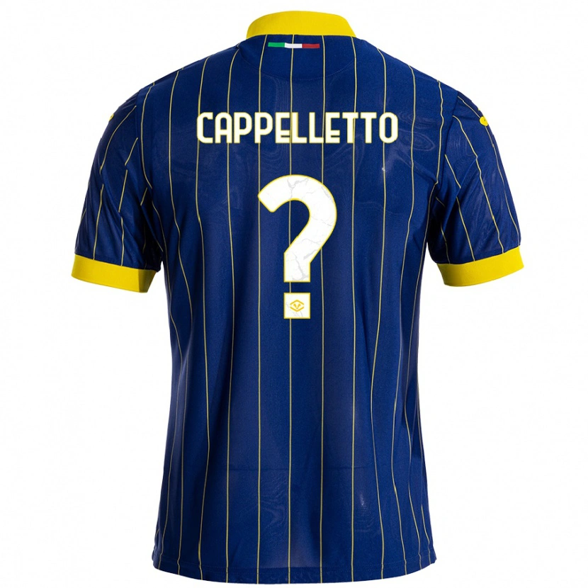 Danxen Niño Camiseta Bryan Cappelletto #0 Azul Amarillo 1ª Equipación 2024/25 La Camisa