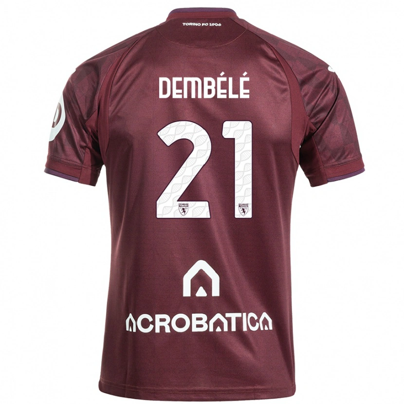 Danxen Niño Camiseta Ali Dembélé #21 Granate Blanco 1ª Equipación 2024/25 La Camisa