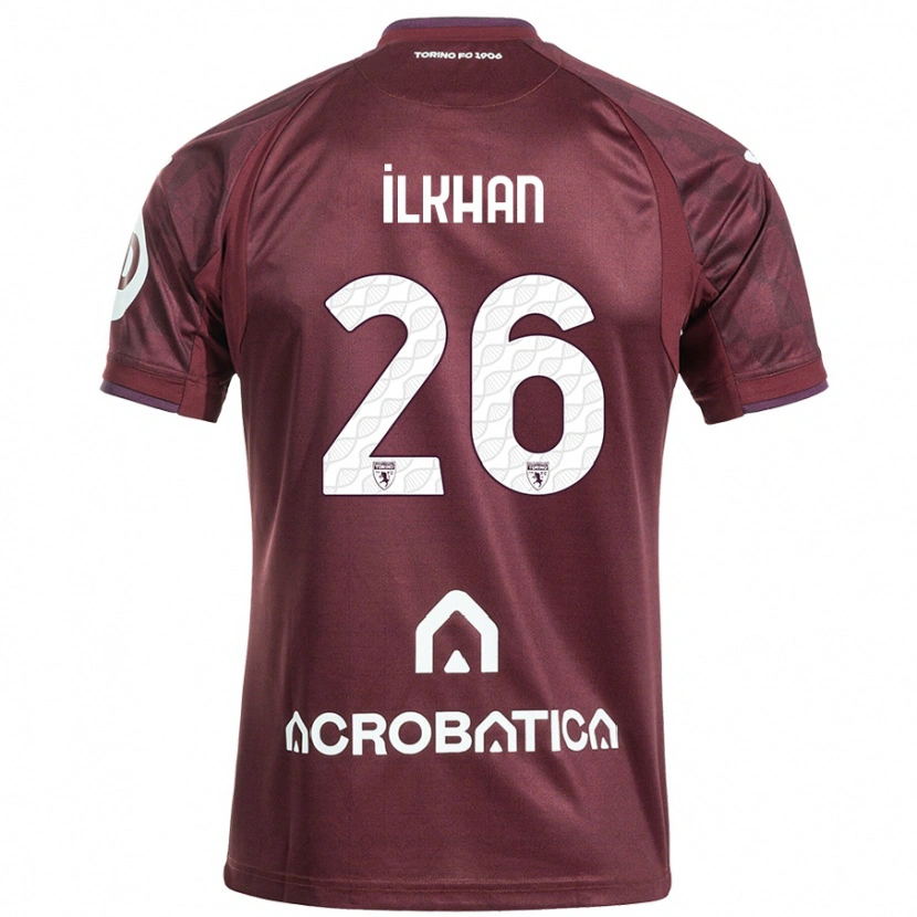 Danxen Niño Camiseta Emirhan İlkhan #26 Granate Blanco 1ª Equipación 2024/25 La Camisa