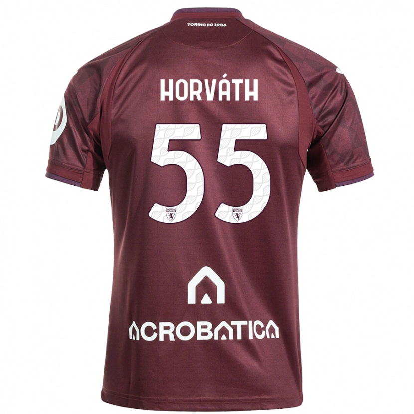 Danxen Niño Camiseta Krisztofer Horváth #55 Granate Blanco 1ª Equipación 2024/25 La Camisa