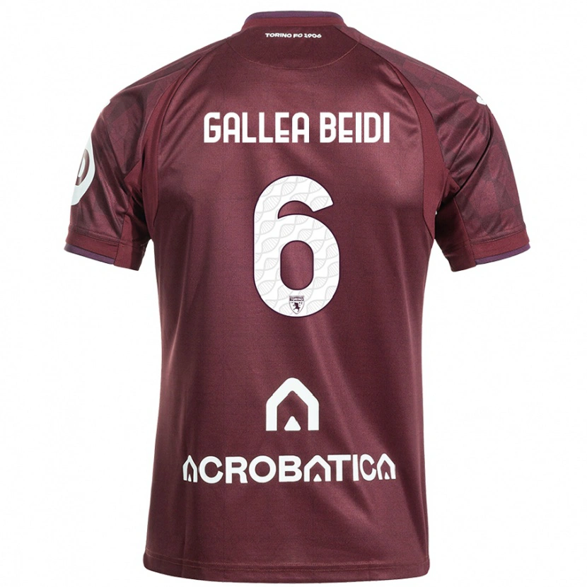 Danxen Niño Camiseta Francesco Gallea Beidi #6 Granate Blanco 1ª Equipación 2024/25 La Camisa