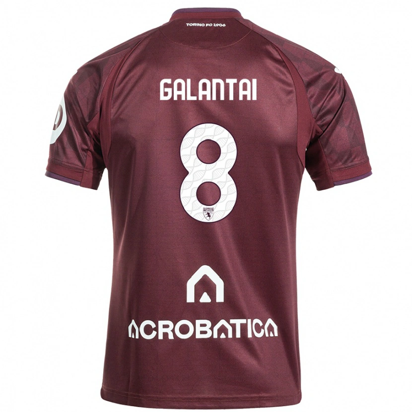 Danxen Niño Camiseta Tamás Galántai #8 Granate Blanco 1ª Equipación 2024/25 La Camisa
