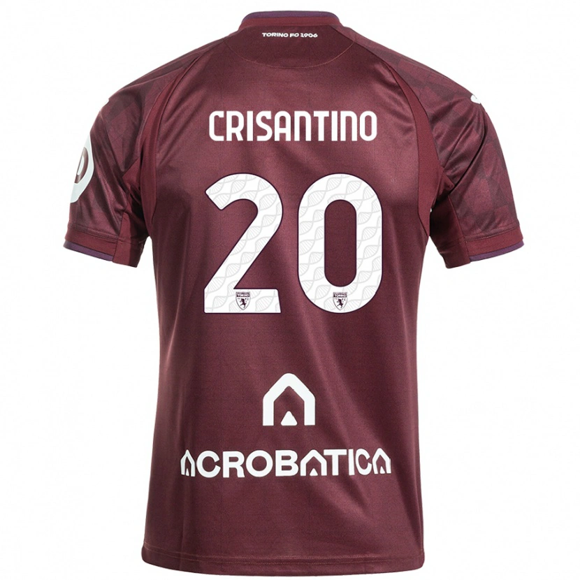 Danxen Niño Camiseta Giulia Crisantino #20 Granate Blanco 1ª Equipación 2024/25 La Camisa