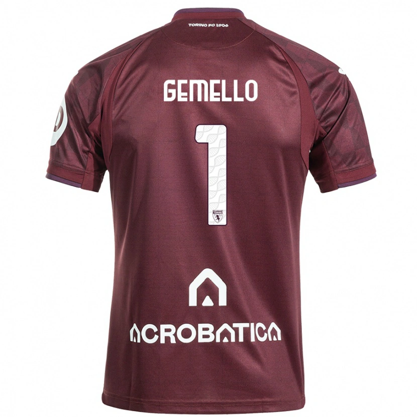 Danxen Niño Camiseta Luca Gemello #1 Granate Blanco 1ª Equipación 2024/25 La Camisa