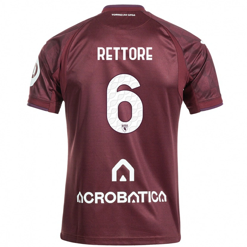 Danxen Niño Camiseta Mirko Rettore #6 Granate Blanco 1ª Equipación 2024/25 La Camisa