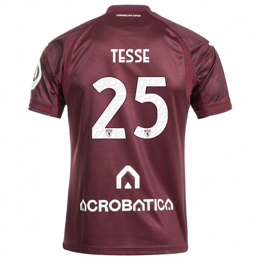 Danxen Niño Camiseta Manuela Tesse #25 Granate Blanco 1ª Equipación 2024/25 La Camisa