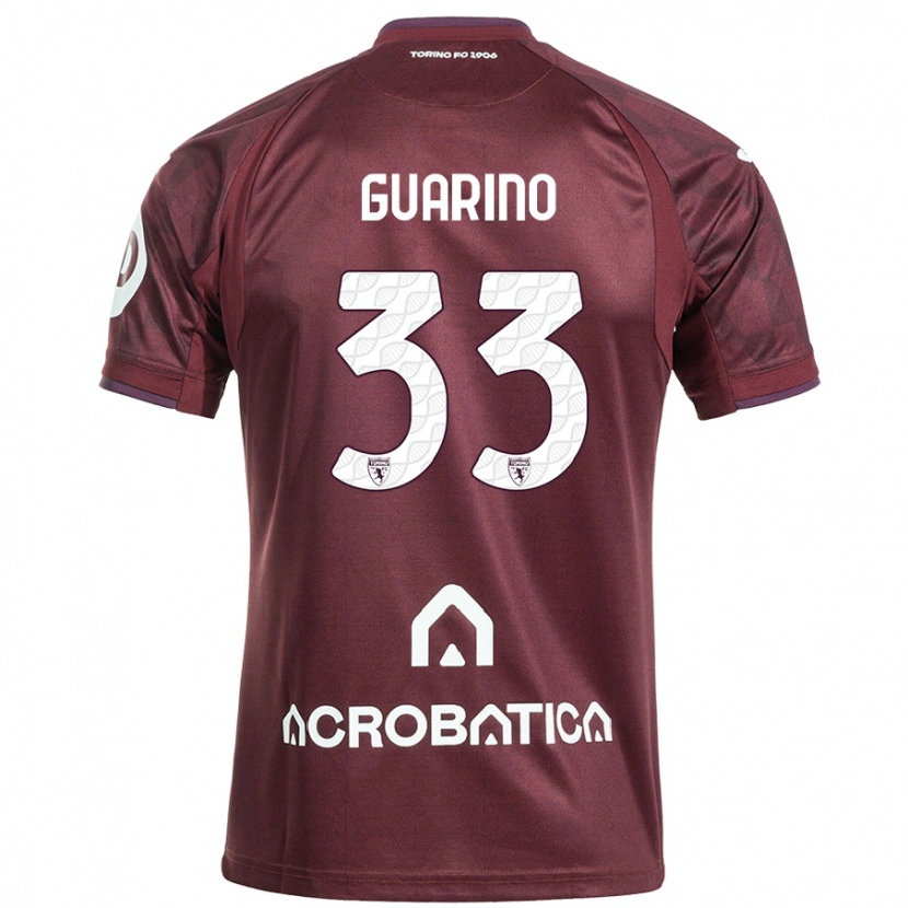 Danxen Niño Camiseta Rita Guarino #33 Granate Blanco 1ª Equipación 2024/25 La Camisa