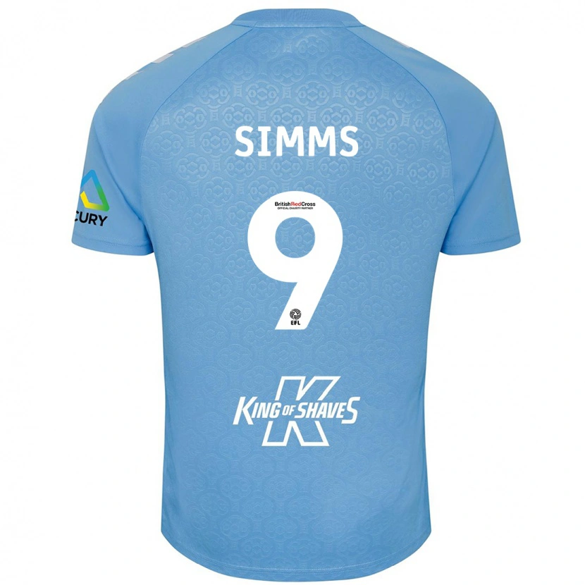 Danxen Niño Camiseta Ellis Simms #9 Azul Blanco 1ª Equipación 2024/25 La Camisa