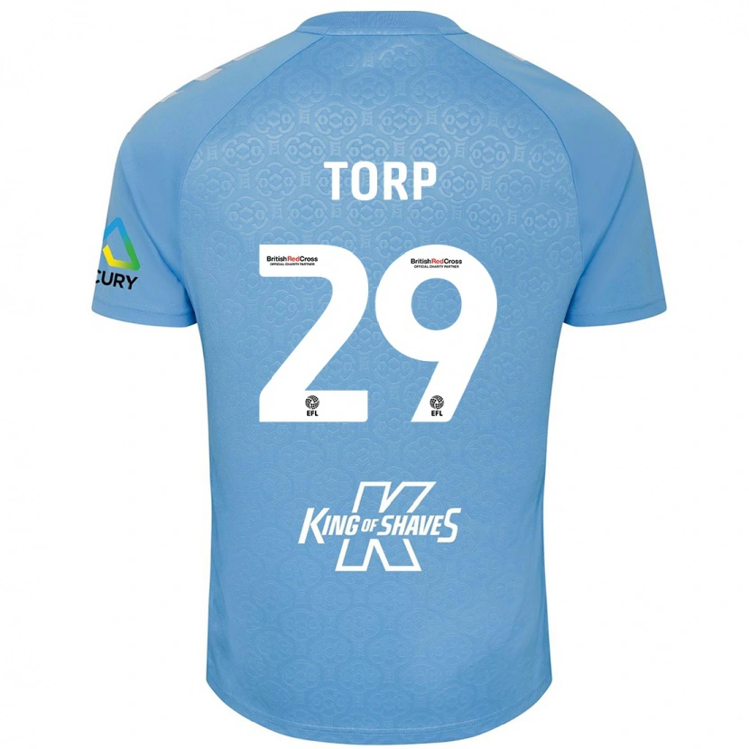 Danxen Niño Camiseta Victor Torp #29 Azul Blanco 1ª Equipación 2024/25 La Camisa