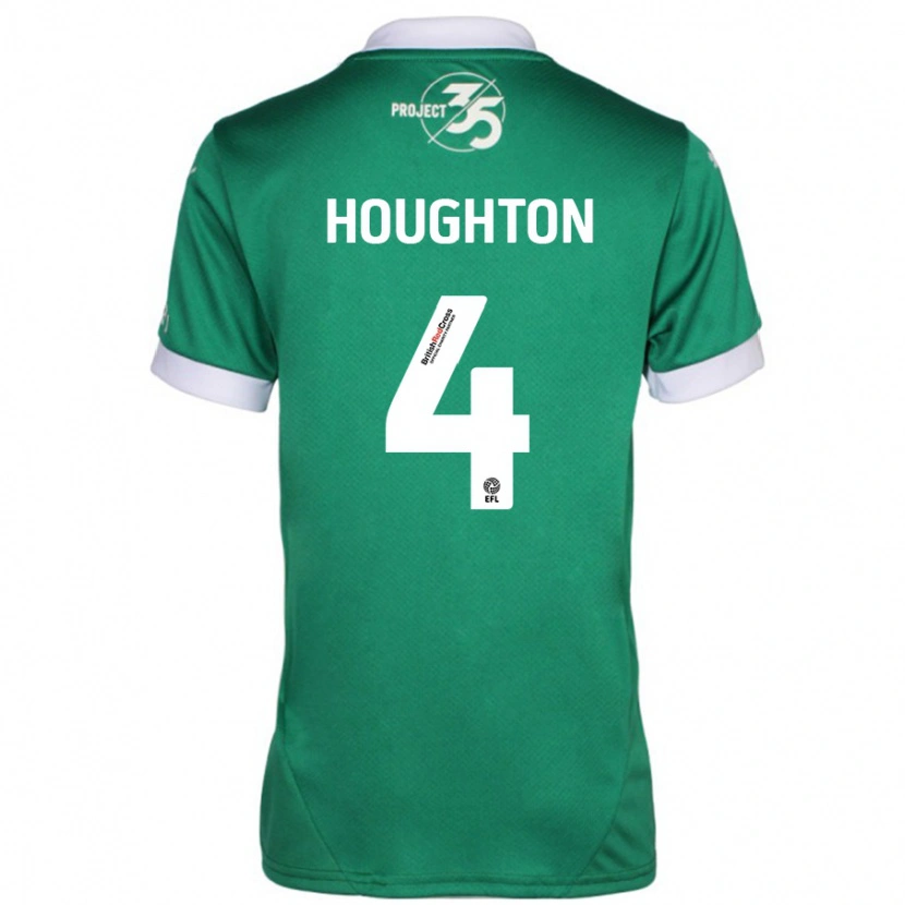 Danxen Niño Camiseta Jordan Houghton #4 Verde Blanco 1ª Equipación 2024/25 La Camisa