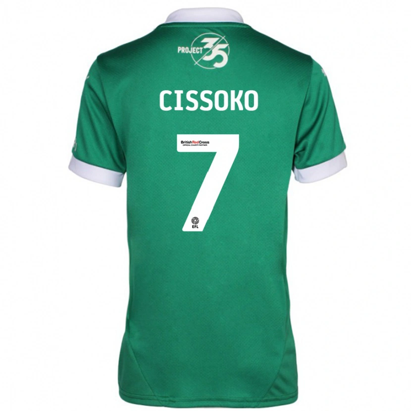 Danxen Niño Camiseta Ibrahim Cissoko #7 Verde Blanco 1ª Equipación 2024/25 La Camisa