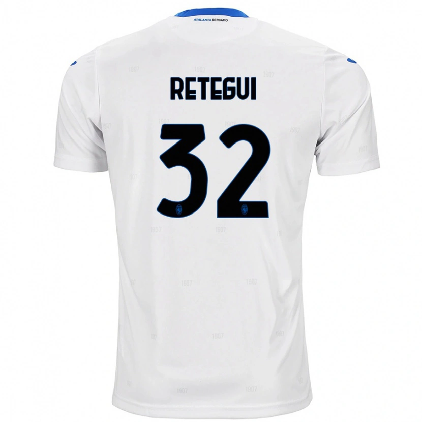 Danxen Niño Camiseta Mateo Retegui #32 Blanco 2ª Equipación 2024/25 La Camisa