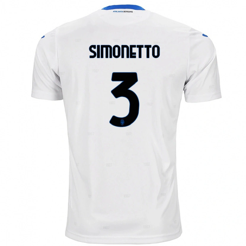 Danxen Niño Camiseta Federico Simonetto #3 Blanco 2ª Equipación 2024/25 La Camisa