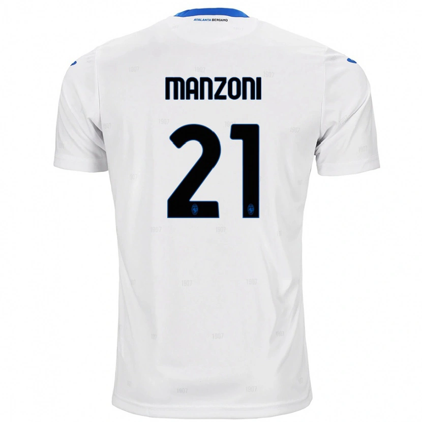 Danxen Niño Camiseta Alberto Manzoni #21 Blanco 2ª Equipación 2024/25 La Camisa