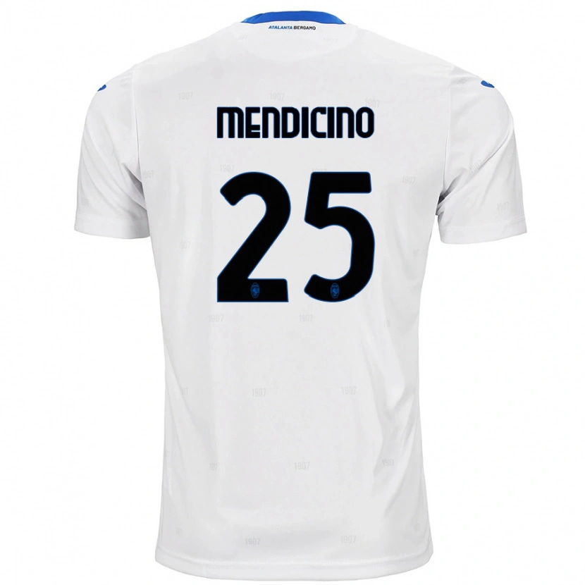 Danxen Niño Camiseta Leonardo Mendicino #25 Blanco 2ª Equipación 2024/25 La Camisa