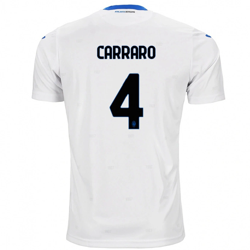 Danxen Niño Camiseta Marco Carraro #4 Blanco 2ª Equipación 2024/25 La Camisa