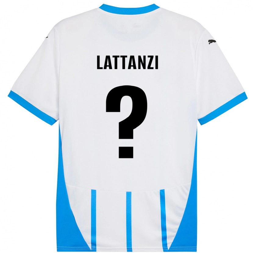 Danxen Niño Camiseta Luca Lattanzi #0 Blanco Azul 2ª Equipación 2024/25 La Camisa