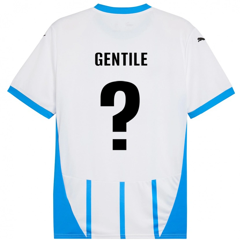 Danxen Niño Camiseta Raffaele Gentile #0 Blanco Azul 2ª Equipación 2024/25 La Camisa