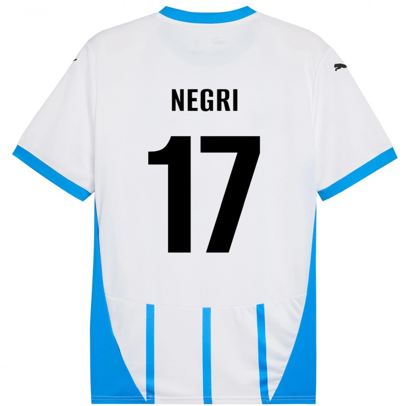 Danxen Niño Camiseta Gabriele Negri #17 Blanco Azul 2ª Equipación 2024/25 La Camisa