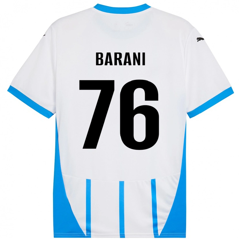 Danxen Niño Camiseta Luca Barani #76 Blanco Azul 2ª Equipación 2024/25 La Camisa